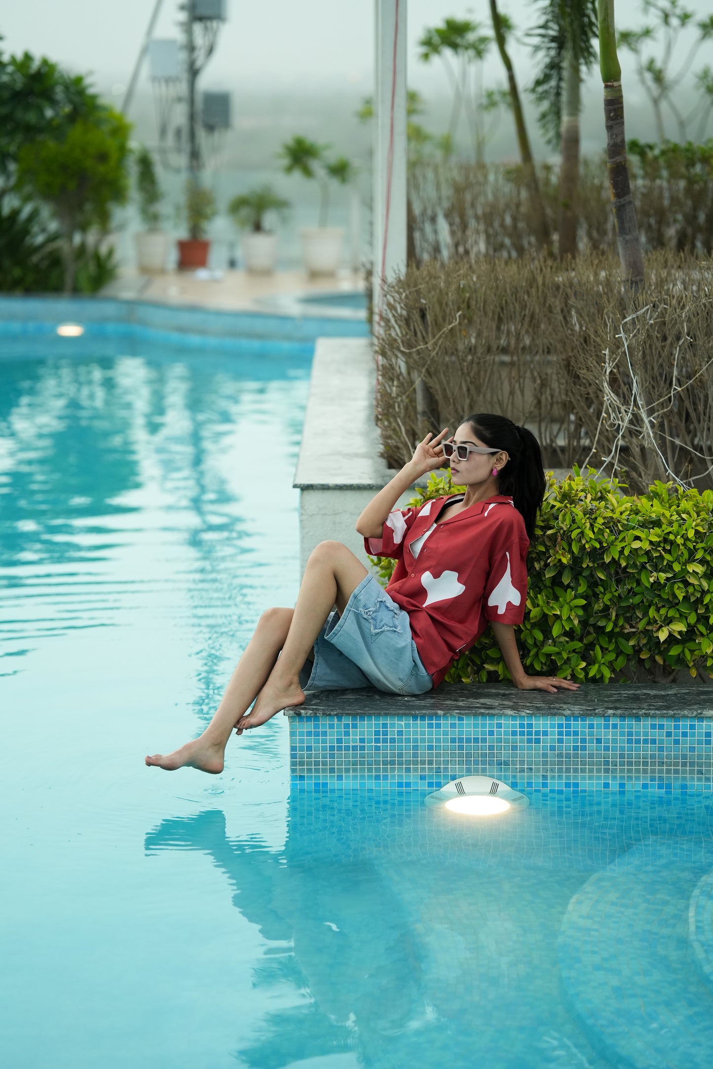 SUNSET ORANGE OVERSIZED UNISEX CASUAL SHIRT