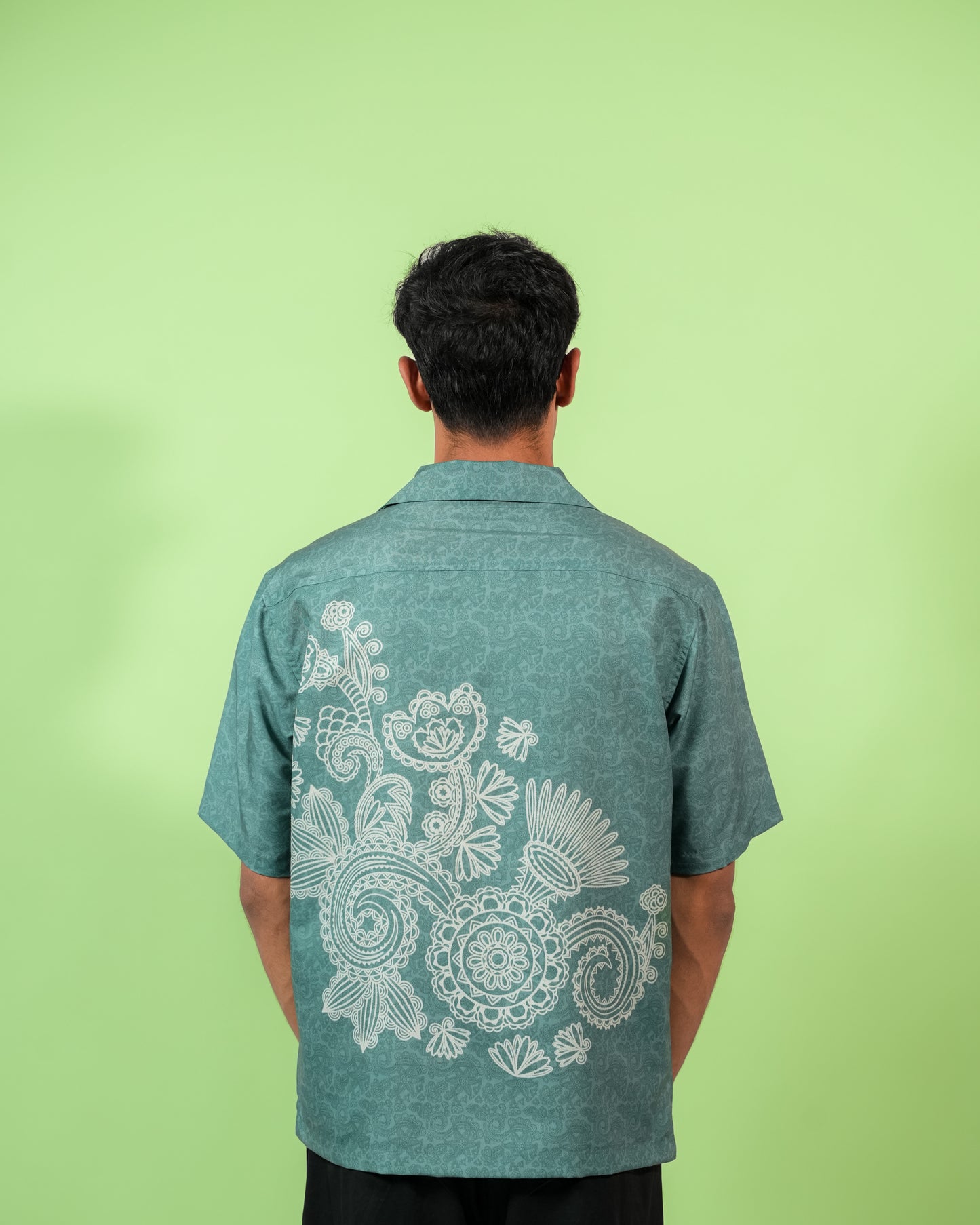 SEA GREEN MOSAIC RELAXED FIT SHIRT