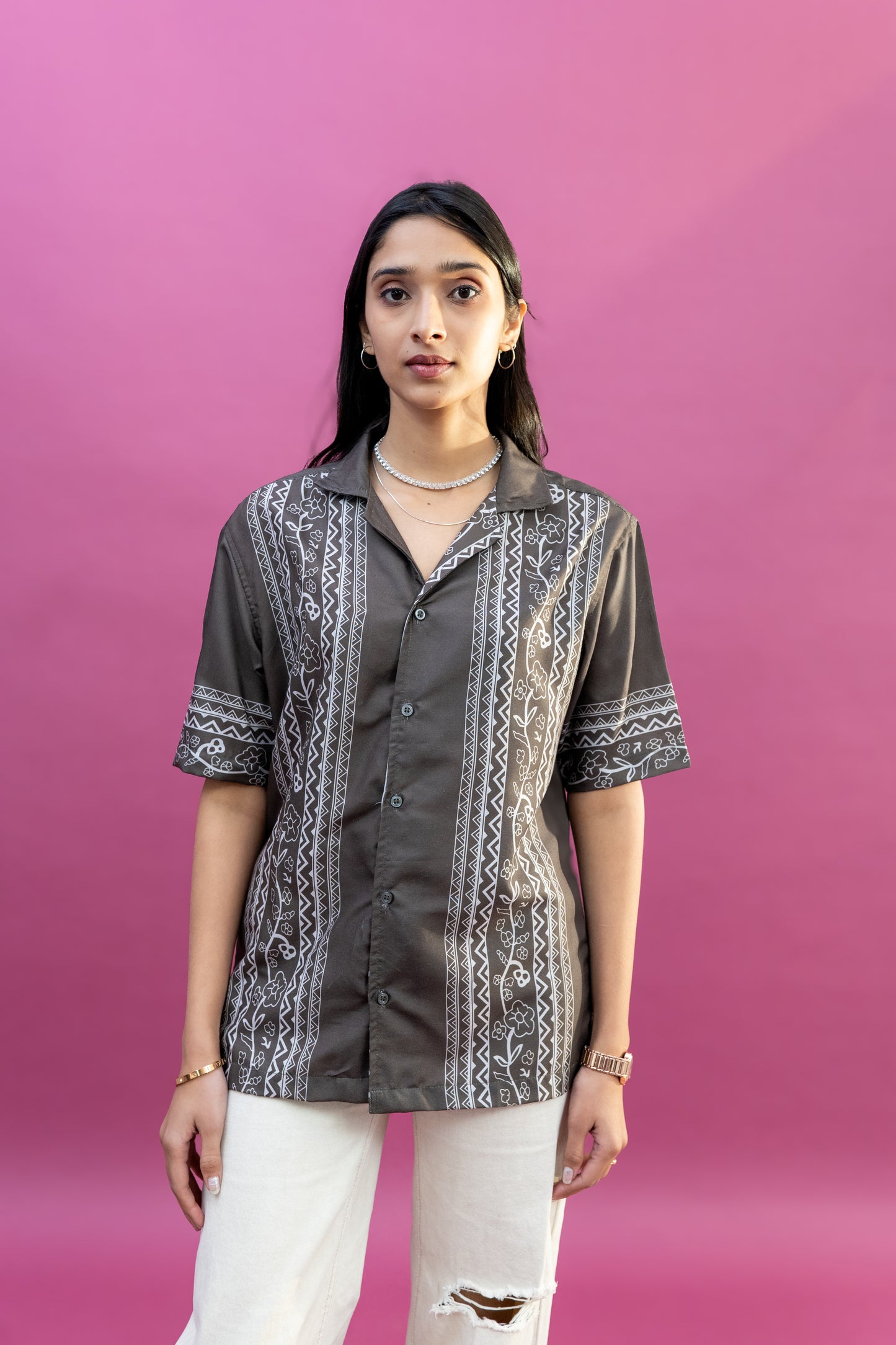 TRIBAL BLOOM RELAXED FIT SHIRT