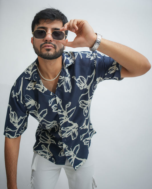 TWILIGHT LEAVES RELAXED FIT SHIRT - EMEE-Y
