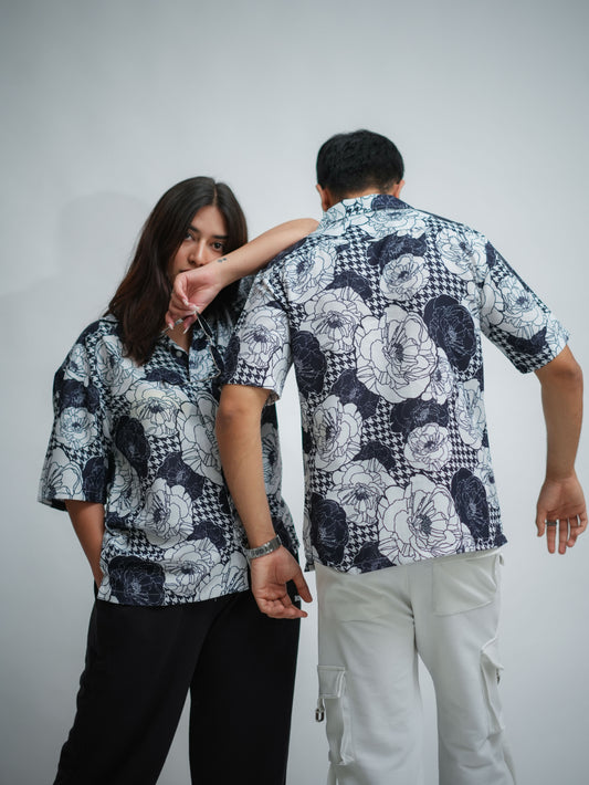 MIDNIGHT FLORAL RELAXED FIT SHIRT - EMEE-Y