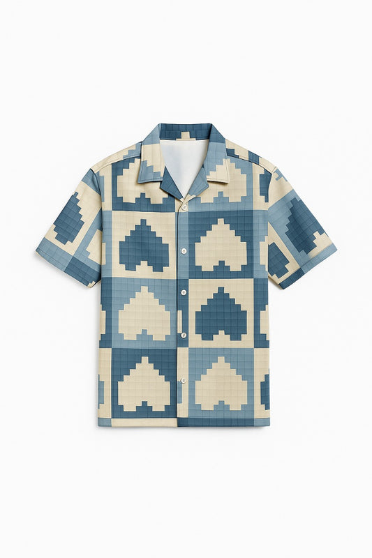 BLUE INVERTED HEART OVERSIZED UNISEX SHIRT