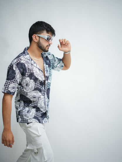MIDNIGHT FLORAL RELAXED FIT SHIRT - EMEE-Y