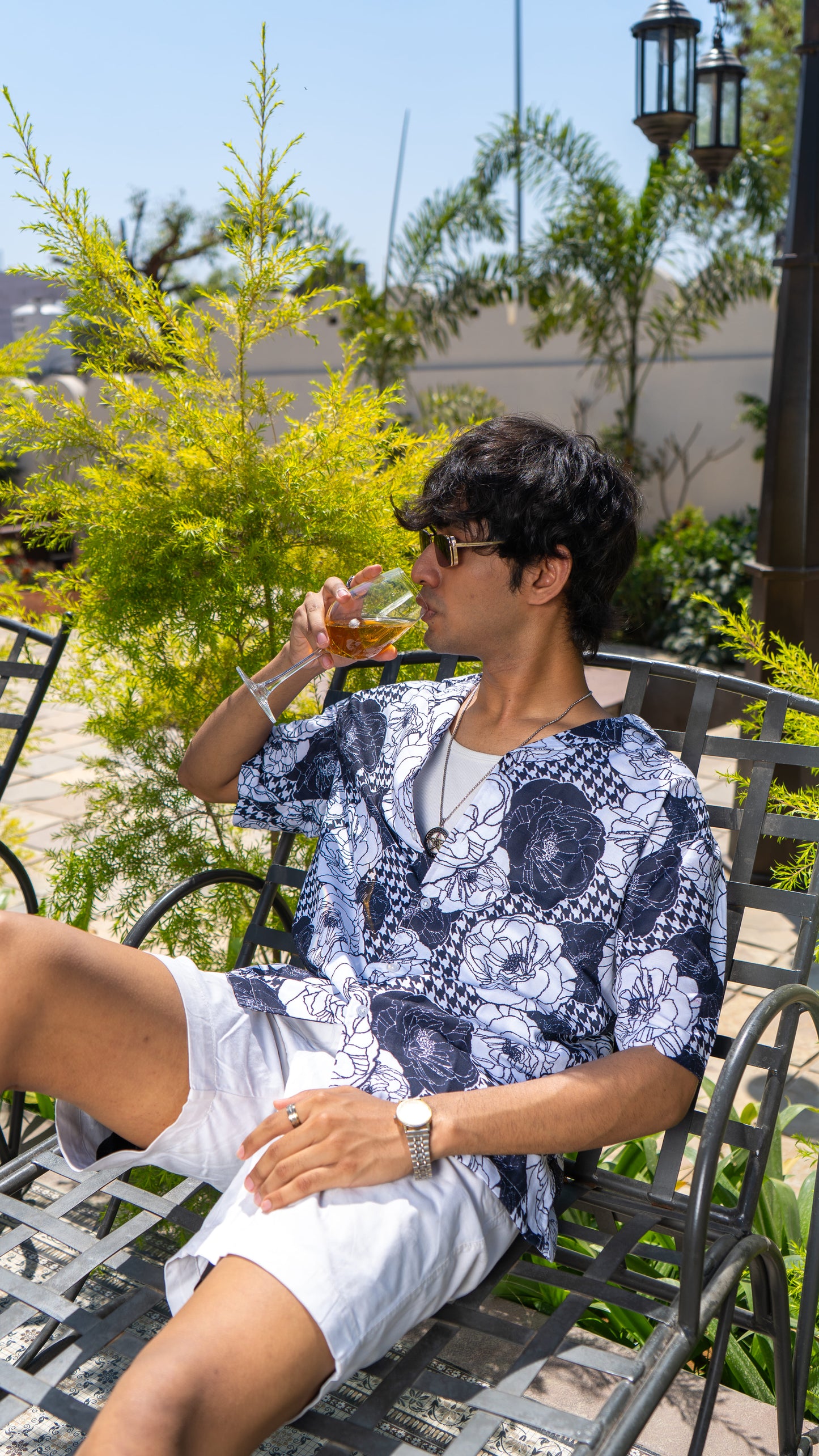 Premium quality oversized midnight floral goa shirts