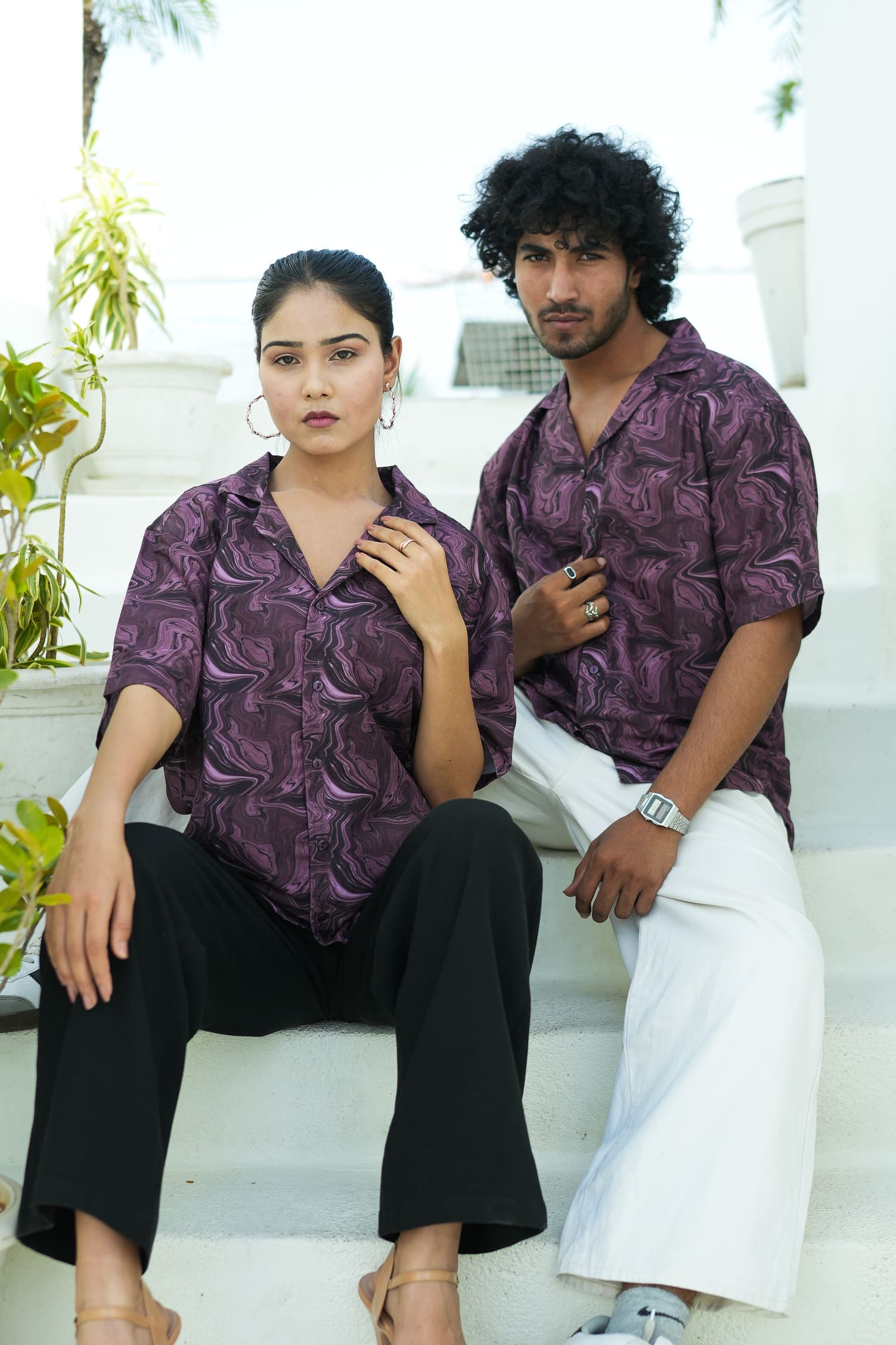 Unisex oversized wine color shirt with vibrant print